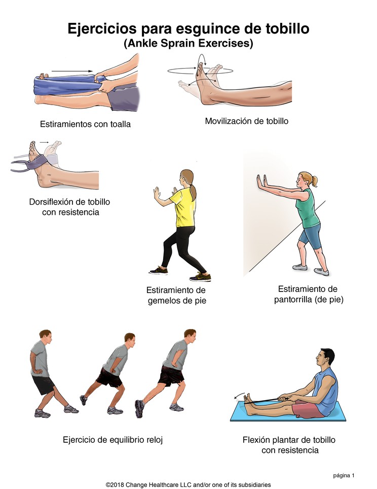 Ankle Sprain Exercises: Illustration, page 1